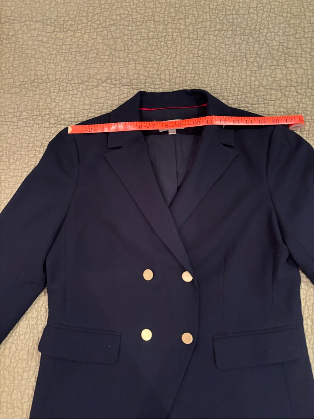 Loft Navy Double Breasted Suit Jacket w Gold Buttons 10 - Picture 5 of 14